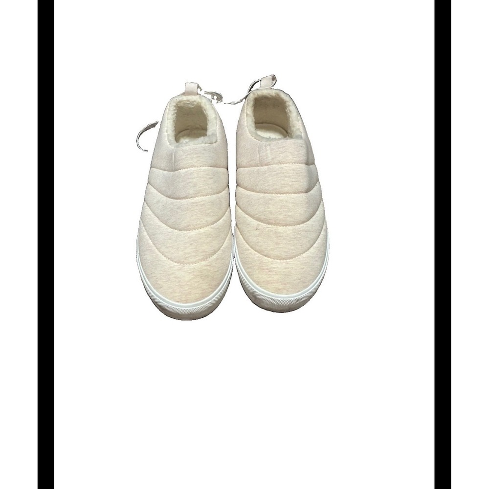 Hurley Arlo Puff Natural Cream Quilted Faux Fur Lined Slip On Sneakers Womens 9